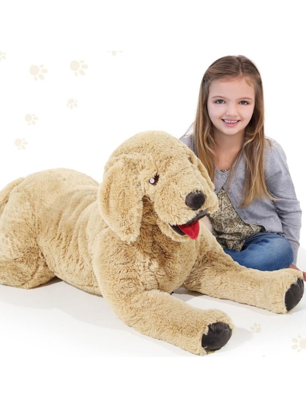 47.2” Soft Plush Golden Retriever Dog Toy - Cuddly Hugging Pillow Gift for Kids